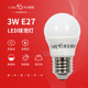 开尔照明LED球泡灯3W5W小灯泡E14E27螺口220V黄光暖白光无频闪灯
