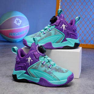 篮球鞋儿童男童春秋季透气网面中大童防滑耐磨小学生男孩运动鞋子