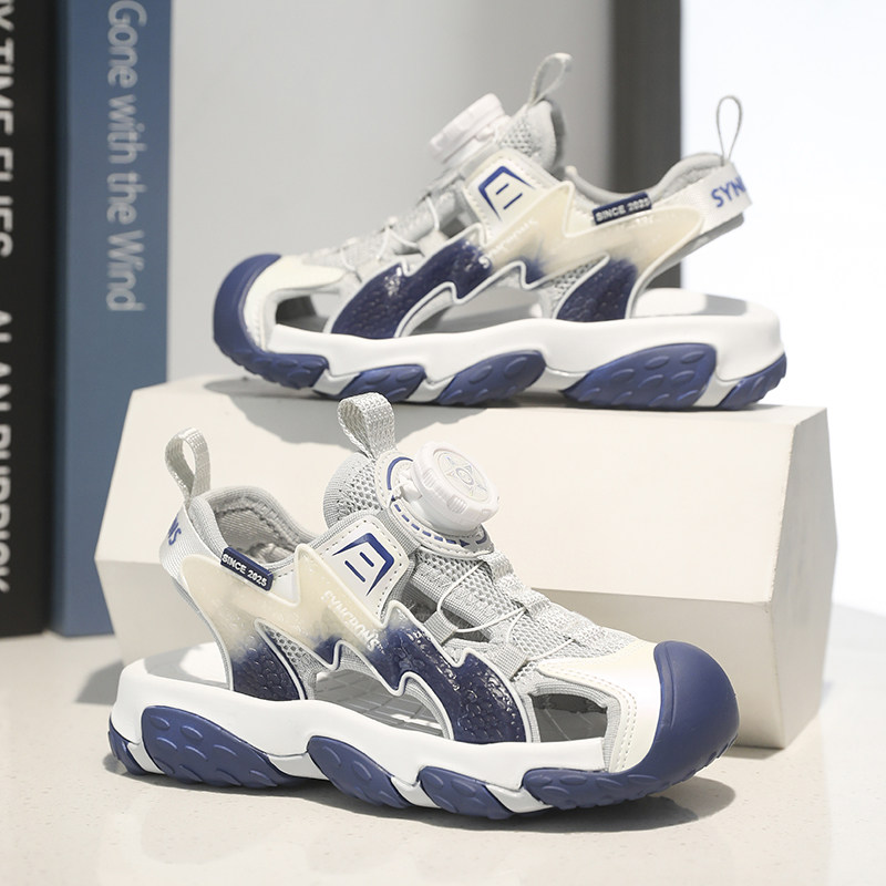 儿童凉鞋男童2026夏季款男孩新款透气包头沙滩鞋中大童运动凉拖鞋