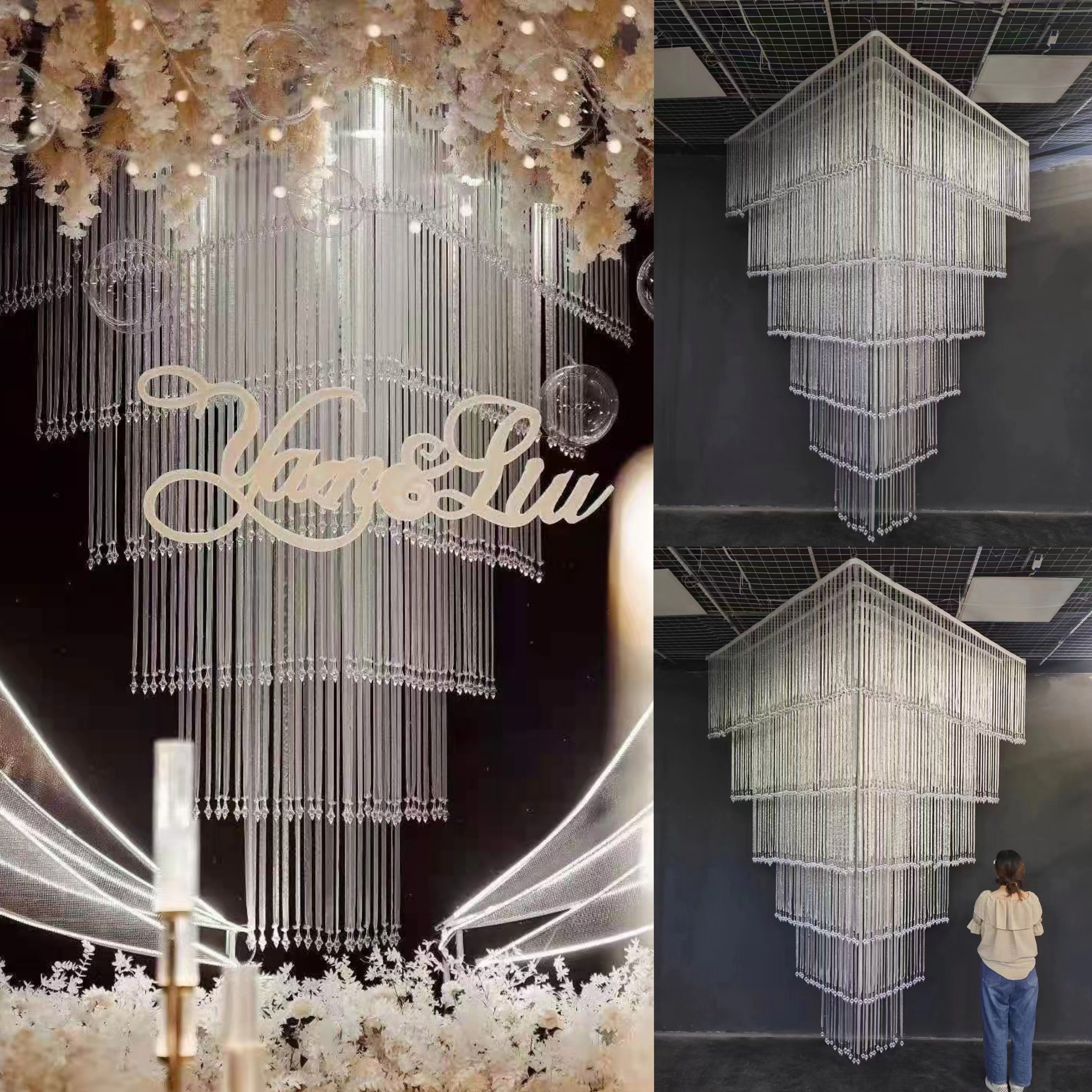 婚庆装饰碧海青天方形丝带背景