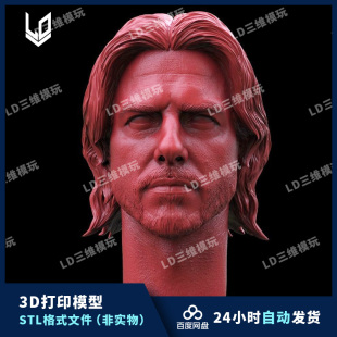 3d打印头雕文件最后的武士汤姆克鲁斯头雕图纸兵人素材STL模型