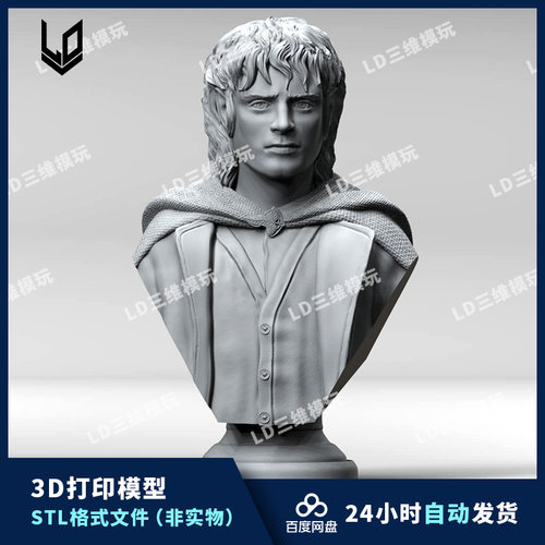 指环王霍比特人佛罗多3D打印模型文件 STL数据手办人物雕像胸像