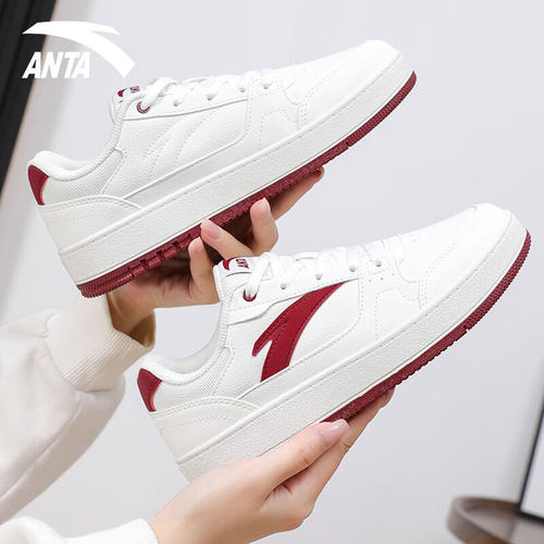 安踏女鞋学生厚底增高小白鞋