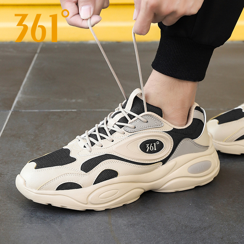 361跑步鞋男透气网面休闲老爹鞋