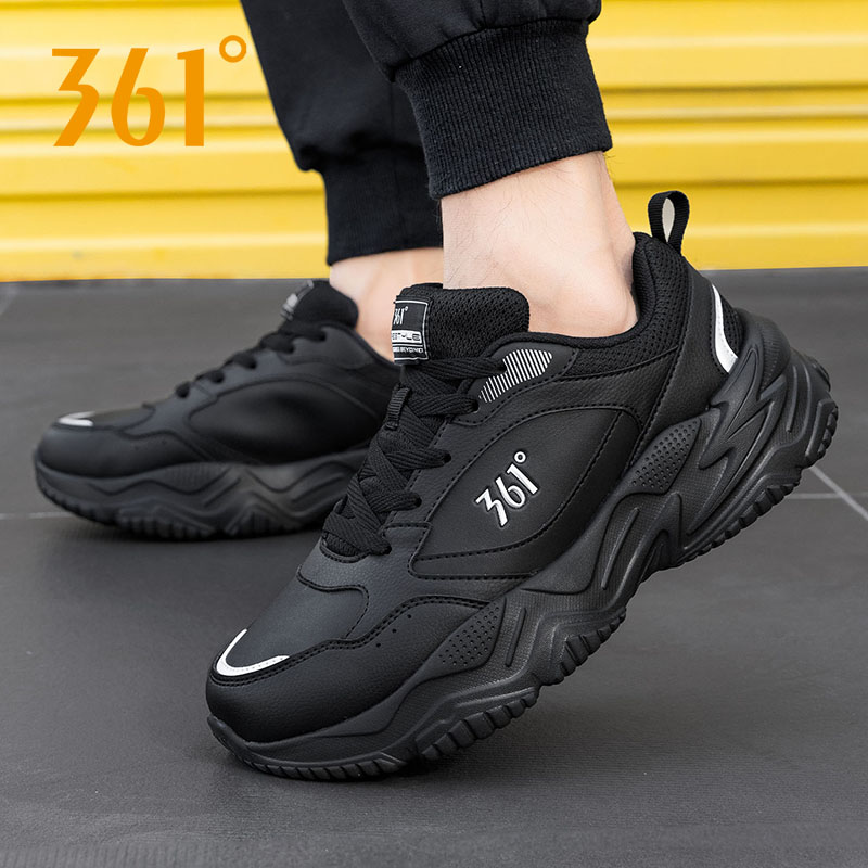 361跑步鞋男新款皮面休闲运动鞋