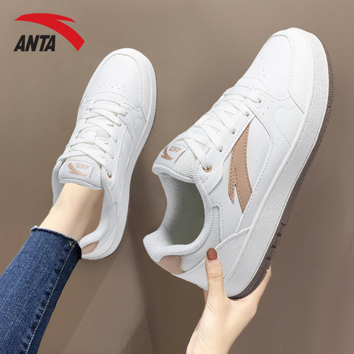 安踏女鞋学生厚底增高小白鞋