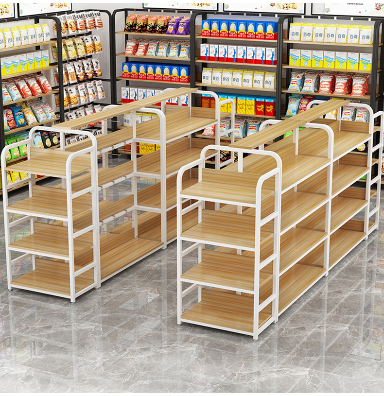 中岛货架置物架多层展示柜多功能便利店零食摆货架超市双面展示架