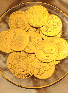 牙仙子游戏金币儿童换牙齿奖励宝藏玩具仿真金属硬币礼物纪念币