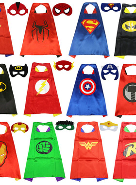 儿童节表演服装卡通英雄披风蜘蛛侠超人奥特美国队长曼男女孩斗篷