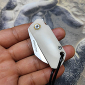 快递刀 口袋钥匙刀折叠刀迷你锋利14C28N 收藏把玩EDC 水果刀牛骨