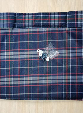 轮椅靠背配件轮椅车靠背垫坐垫透气耐磨加厚牛津布椅垫黑色蓝红格