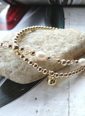 水晶双层珍珠细款情人节礼物手串