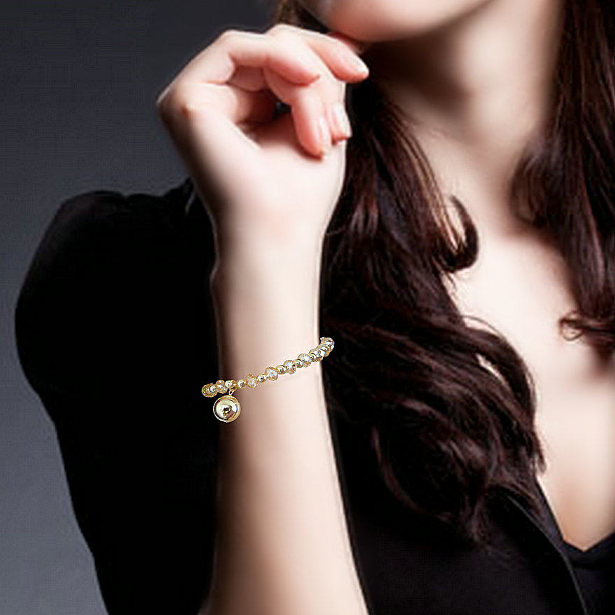 奥地利施家元素水晶手链14K注金圆球韩版时尚生日情人节礼物礼品