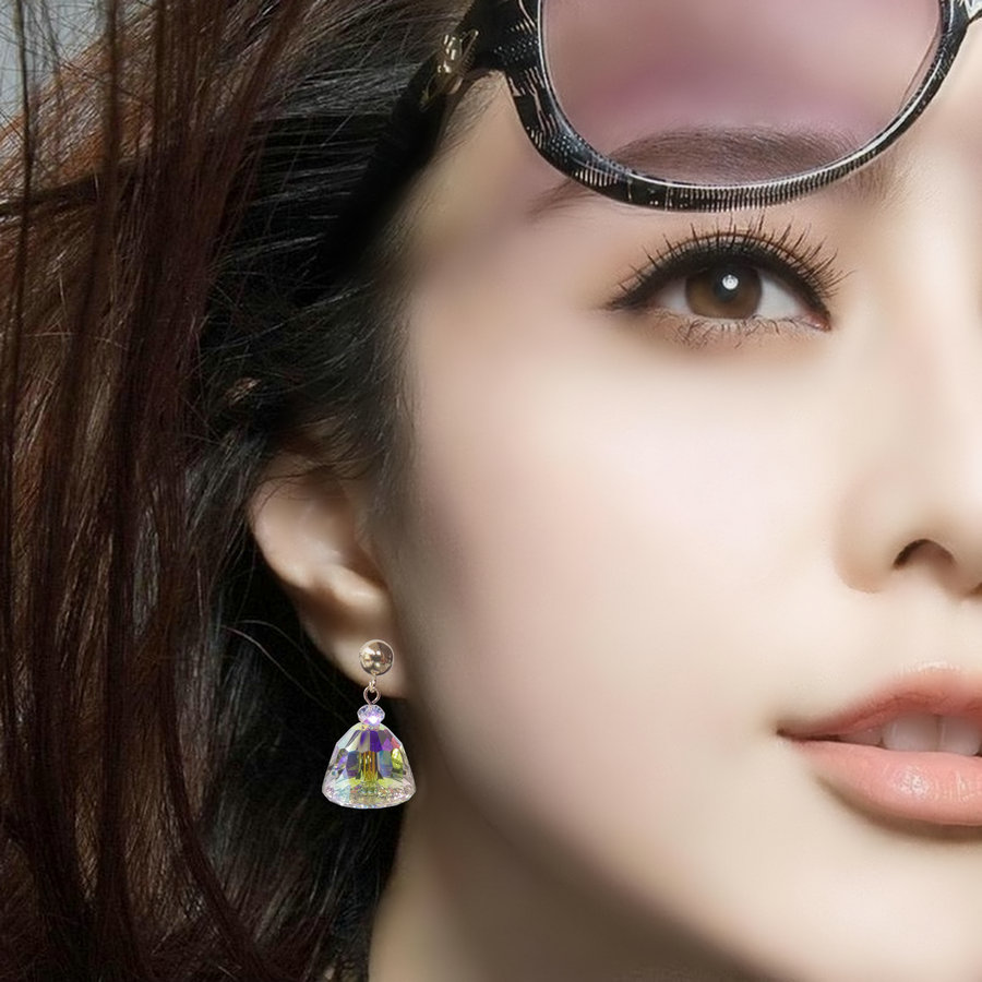 14k金水晶超闪结婚礼服耳饰品