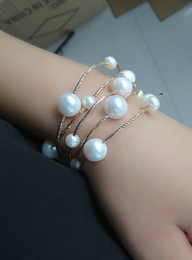天然强光淡水珍珠手链叠戴高级感