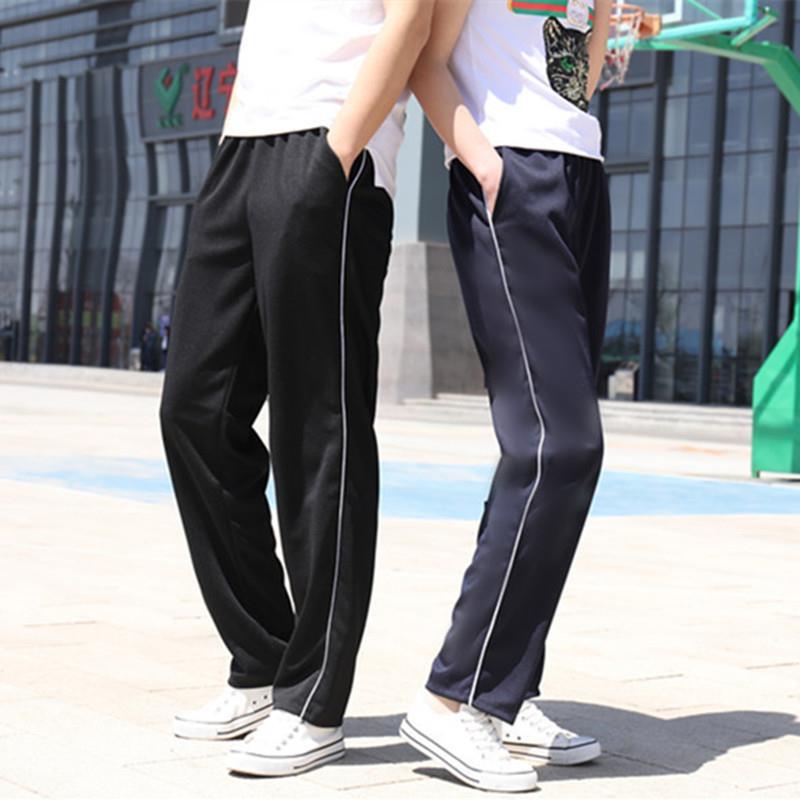 运动裤校服裤 一条杠白边藏蓝初中高中学生大码春夏校裤 薄款裤子