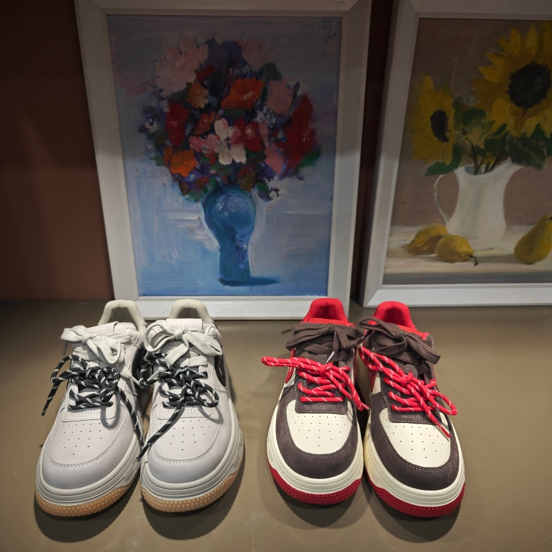 卡斯丹2025秋欧货新款牛皮厚底板鞋女拼色圆头系带休闲百搭德训鞋