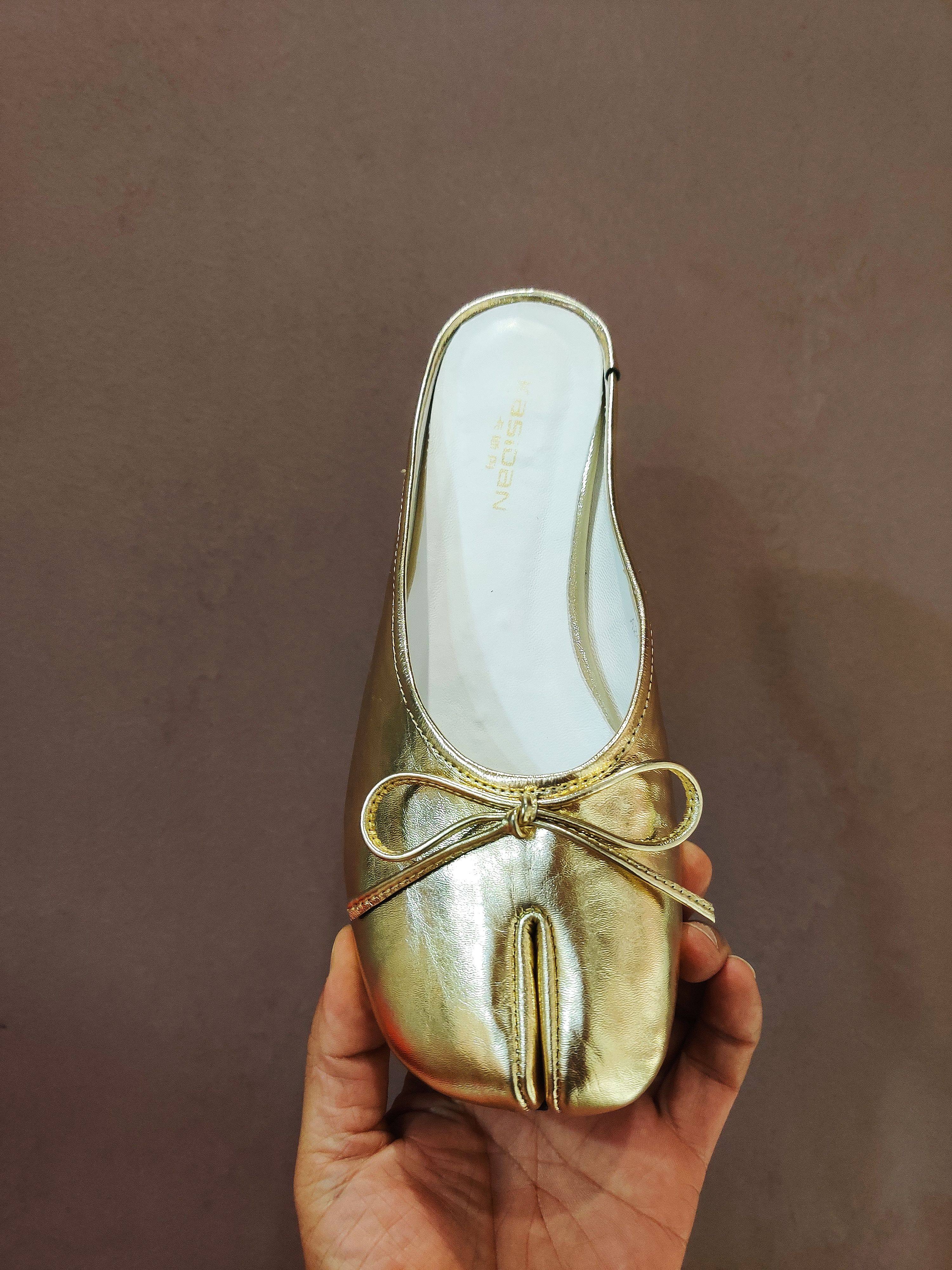 羊皮分趾鞋包头半拖鞋子女夏季外穿新款马蹄鞋平底穆勒女鞋凉拖鞋