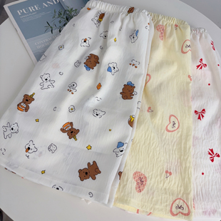 睡裤短裤女士夏季薄款云朵棉可爱印花卡通居家裤遛弯大裤衩休闲女