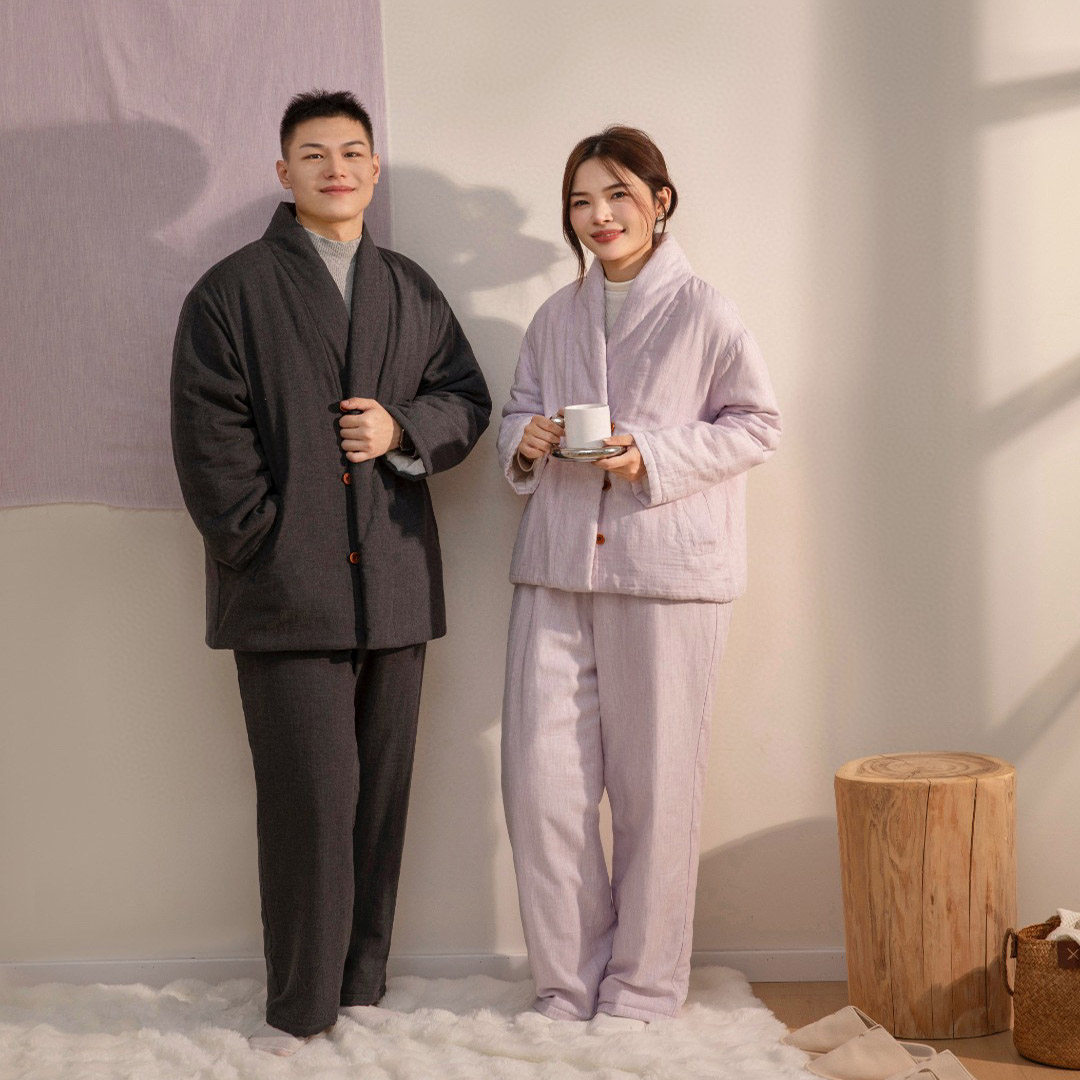 宜25新款共笙恒氧棉服套装女款睡衣秋冬季加厚保暖长袖家居服棉袄