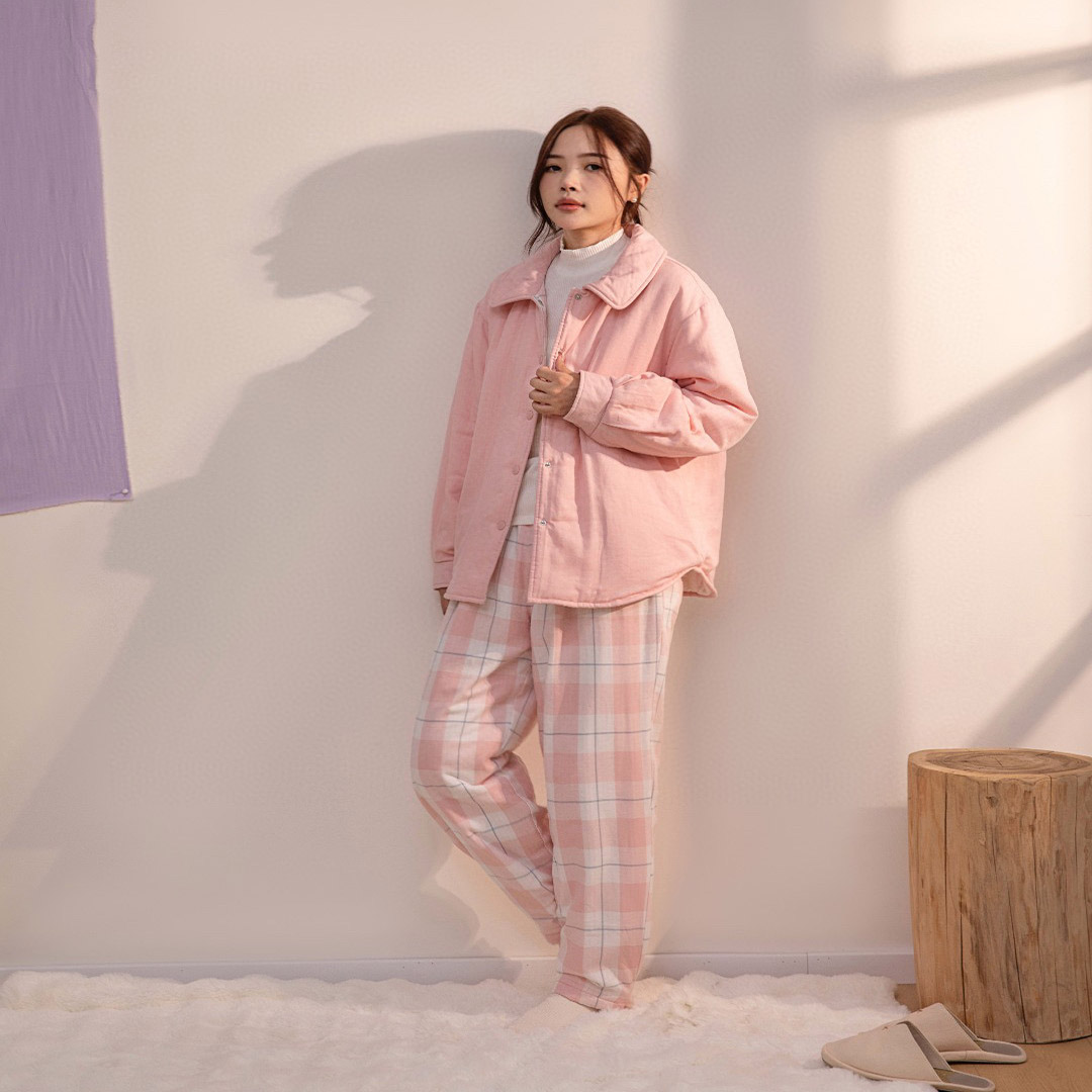 宜25新款小时光棉服套装女款睡衣春秋冬季加厚保暖长袖家居服棉袄