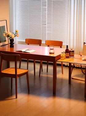 管木匠[余晖]实木伸缩餐桌樱桃木户外露营拉伸桌北欧风围炉煮茶桌