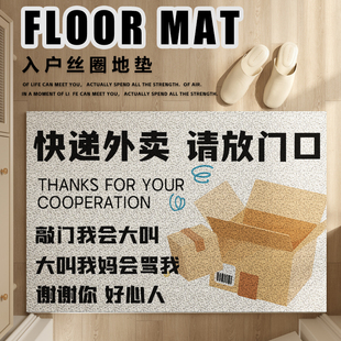 快递外面请放门口地垫入户门丝圈进门前门外蹭土防滑免洗脚垫门垫