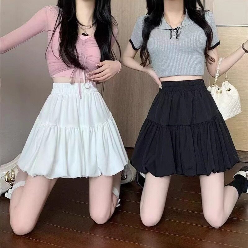 花苞伞裙短裙高腰蛋糕裙半身裙女夏2026新款显瘦A字裙蓬蓬裙裙子