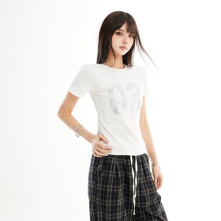 简约春夏短袖T恤女正肩圆领修身显瘦打底体恤百搭通勤上衣女