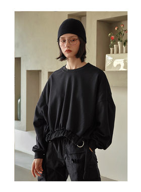 ANN and SAM  2024秋冬新款宽松长袖套头无帽上衣ins超火卫衣女潮