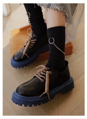 ANNandSAM洋气爆个性撞色马丁皮鞋2025春