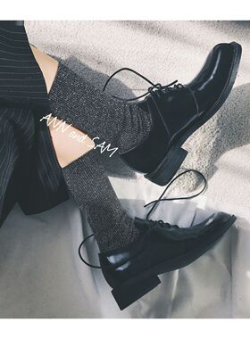 ANN and SAM 复古基础款 牛津开边珠中性小鞋子 2024新品春秋女