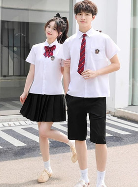 班服学院风套装中学生校服合唱演出服白衬衣黑裙子六年级毕业服装