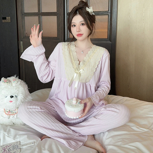 可外穿公主风高级感家居服套装 睡衣女款 纯棉大码 2025新款 春秋长袖
