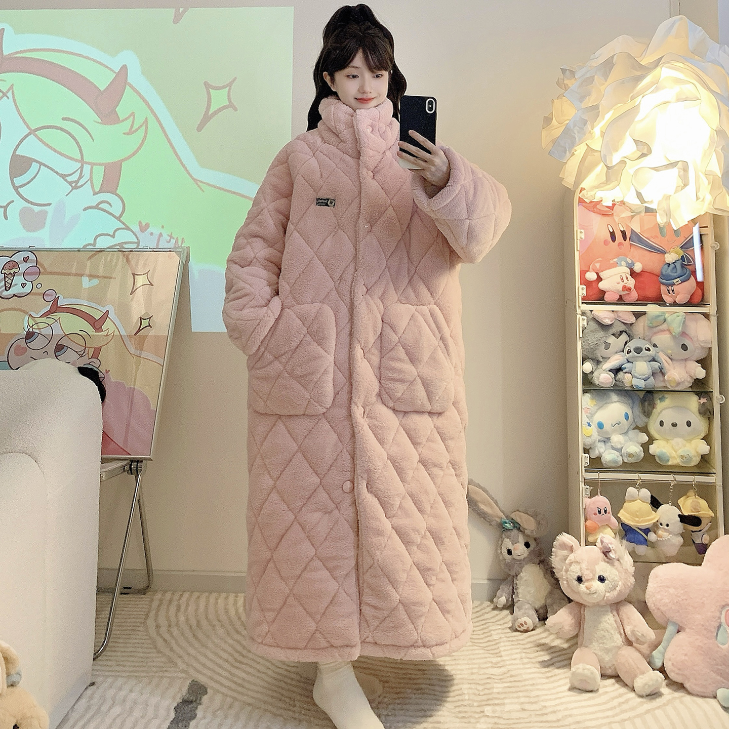 强力推荐！三层夹棉加厚睡袍