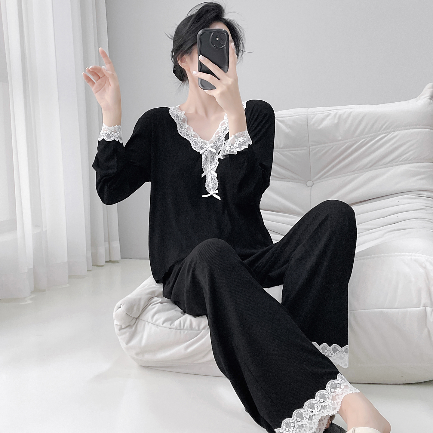 强力推荐！带胸垫睡衣女莫代尔