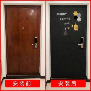 北欧隔音毛毡防盗门卧室门贴自粘保温定制DIY旧木门翻新创意装饰