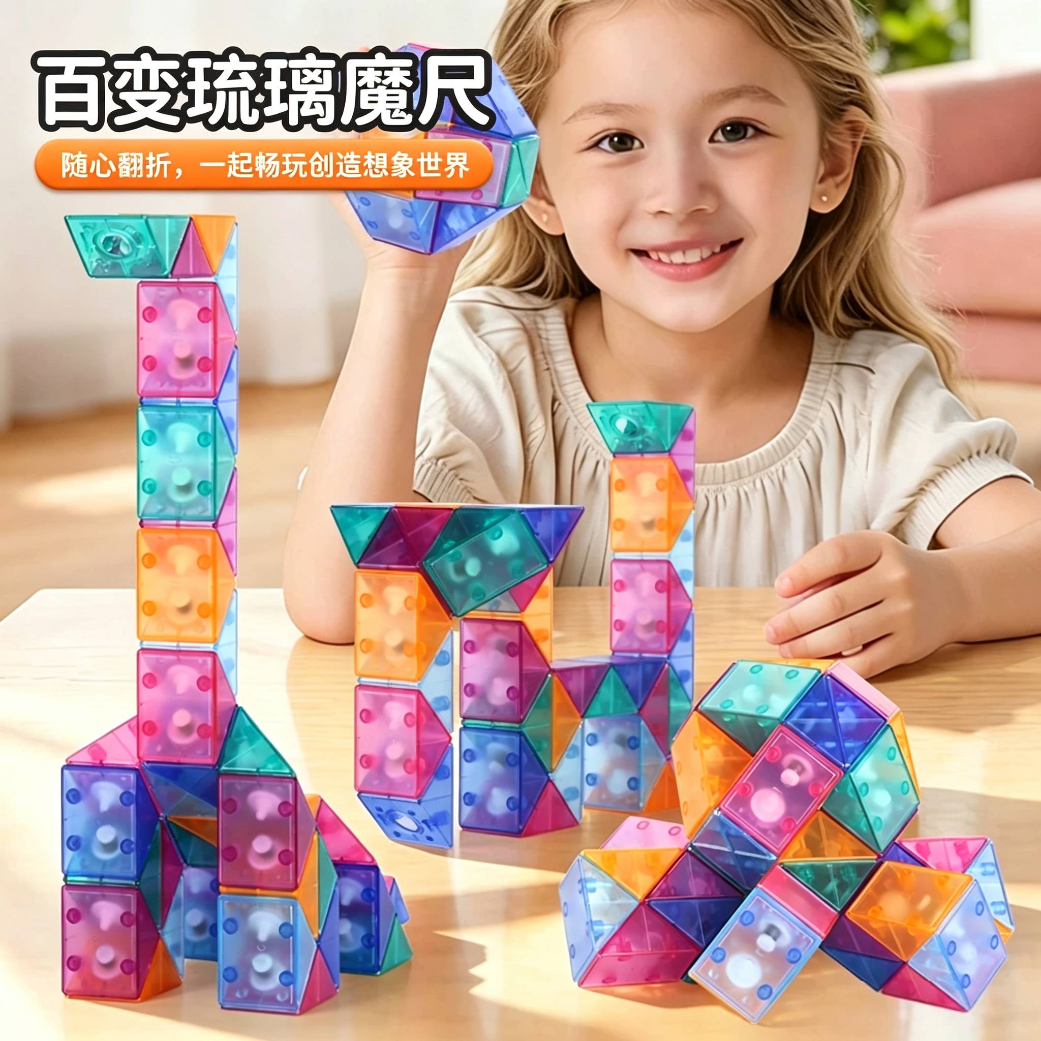百变魔尺透明儿童益智玩具礼物