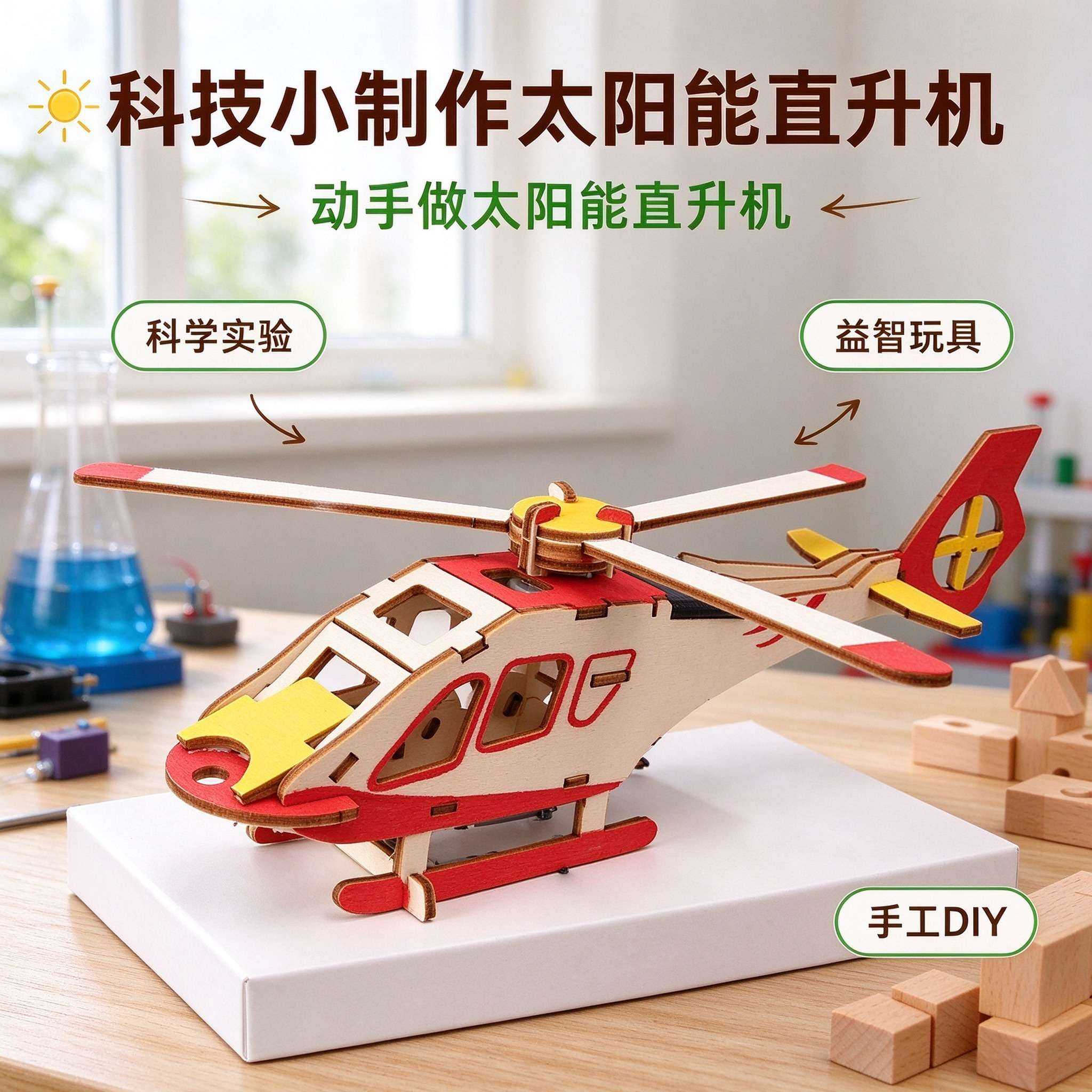 儿童科技小制作太阳能动力直升机