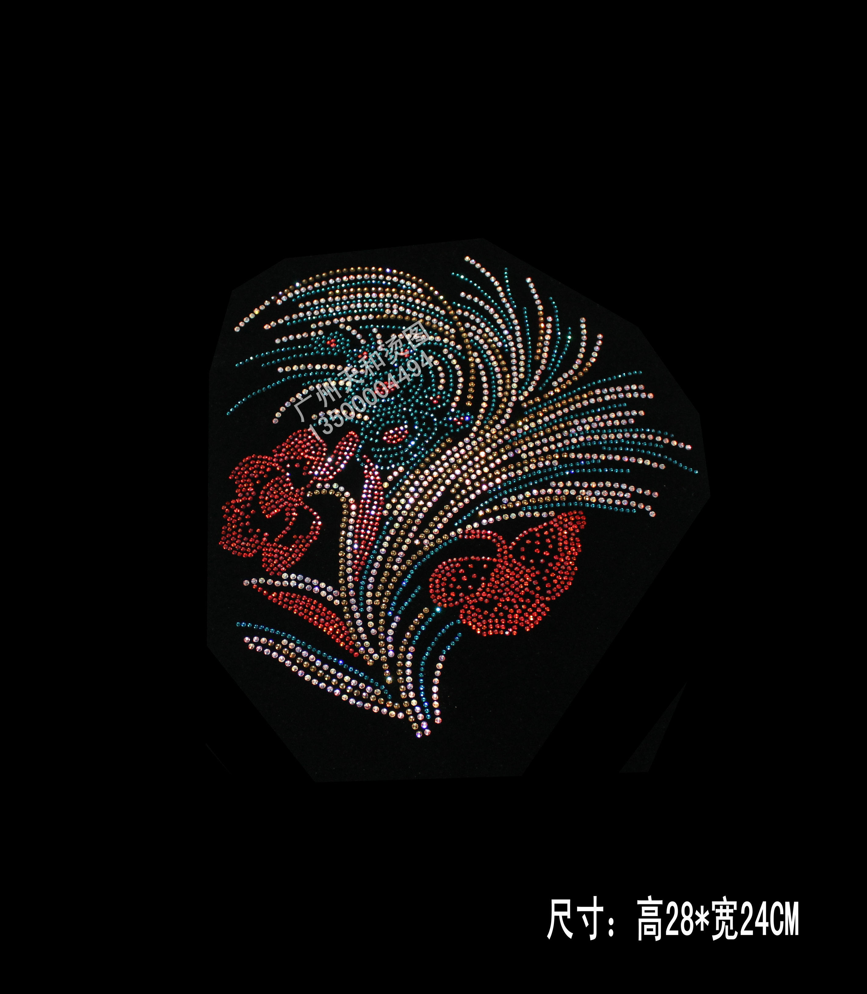 广州天和烫图 旗袍舞服超闪新款花草烫钻图案贴钻服装辅料diy定制
