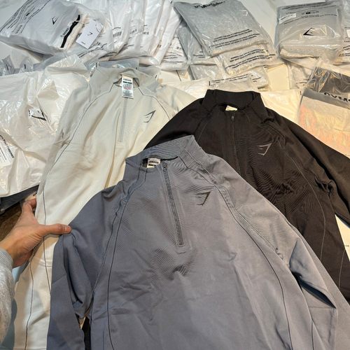 正品现货Gymshark Apex Seamless 1/4 Zip 男子无缝拉链紧身长袖