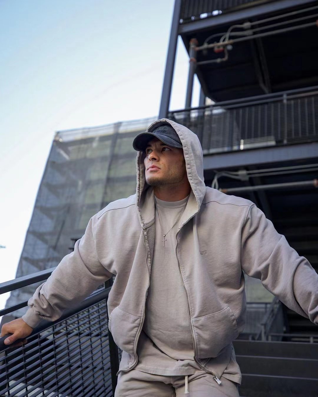 运动拉链开衫男卫衣外套大帽衫