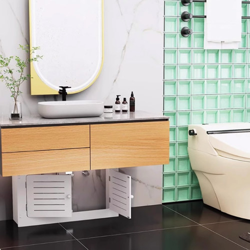 浴室洗手台下面管道遮挡L形U形防水遮丑挡板暖气阀门水表遮挡柜