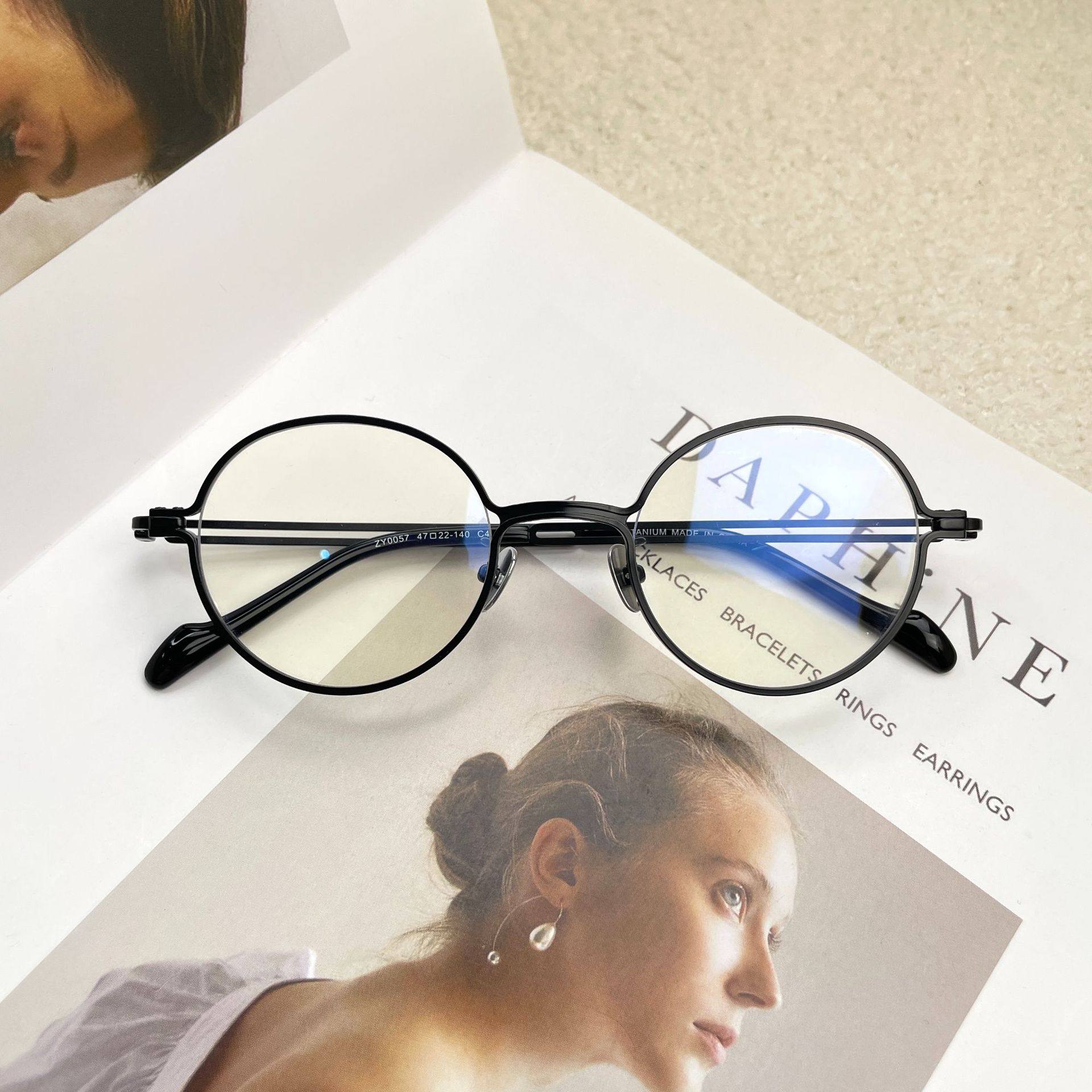 山本复古耀司圆形男女纯钛眼镜框架重拾90年代味道三维立体ZY0057