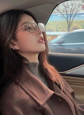 GM风格眼镜框架防蓝光纯钛系列aba 02简单利落款型点缀星芒女近视