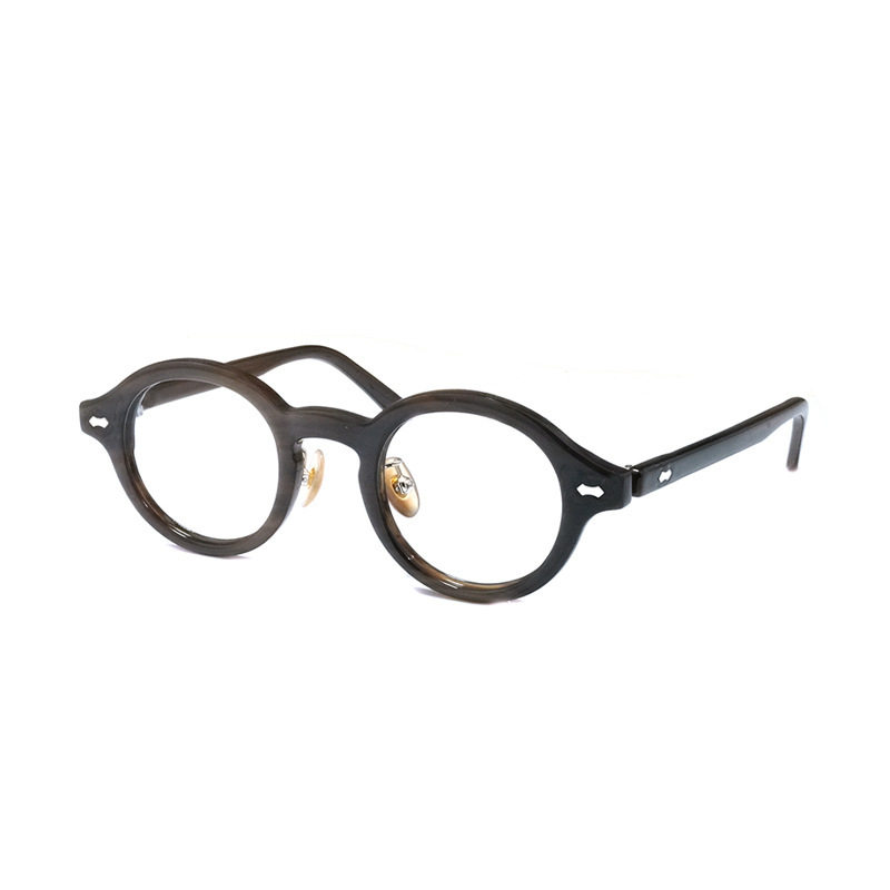 深圳匠造天然牛角手工制作经典复古圆框新款眼镜架男女老花镜937