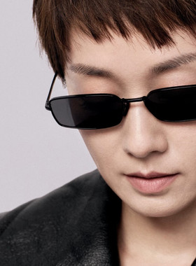 明星推荐pula矩形窄框FAKE老钱风墨镜A60时尚da男女太阳眼镜ME