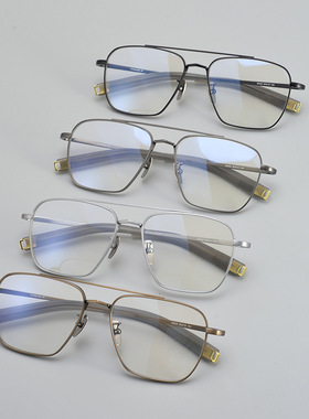 DTX5004大方框双梁男日本手工纯钛近视眼镜框架DI蒂TA塔风格