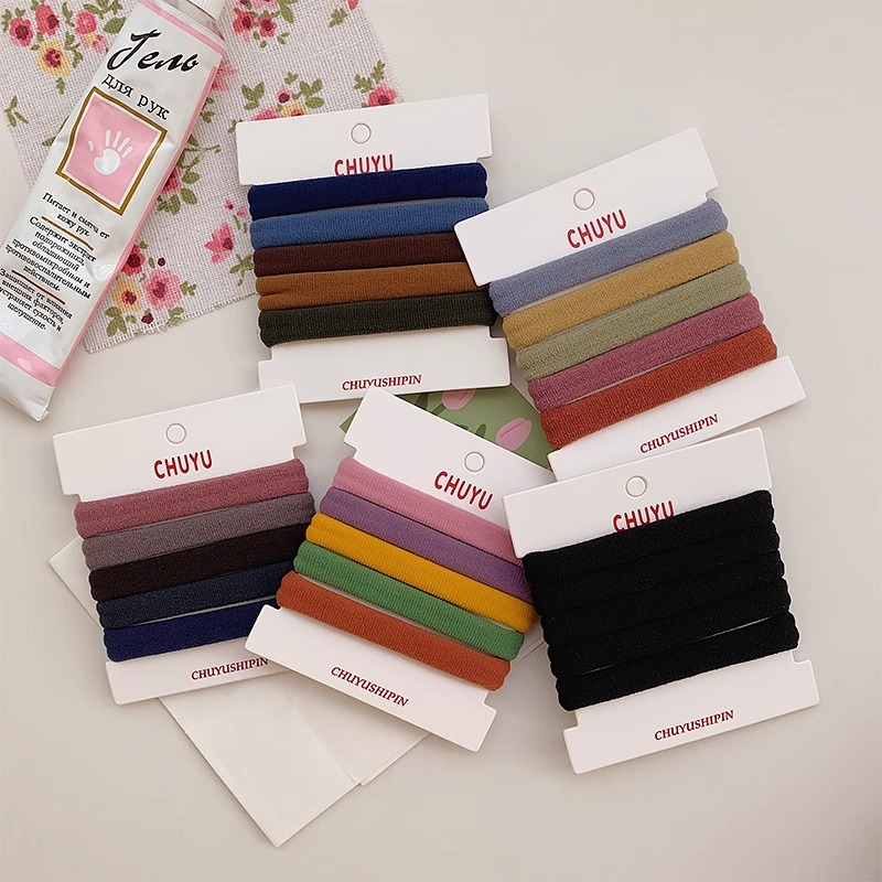 耐用发绳 莫兰迪色时尚橡皮筋无痕发圈扎头皮套简约高弹力