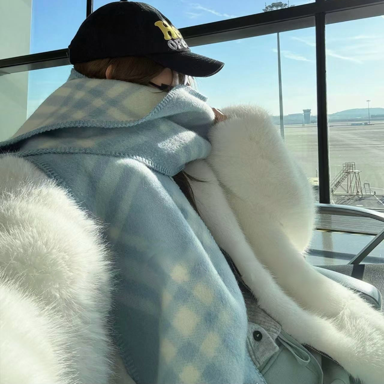 2025新款秋冬季连帽围巾